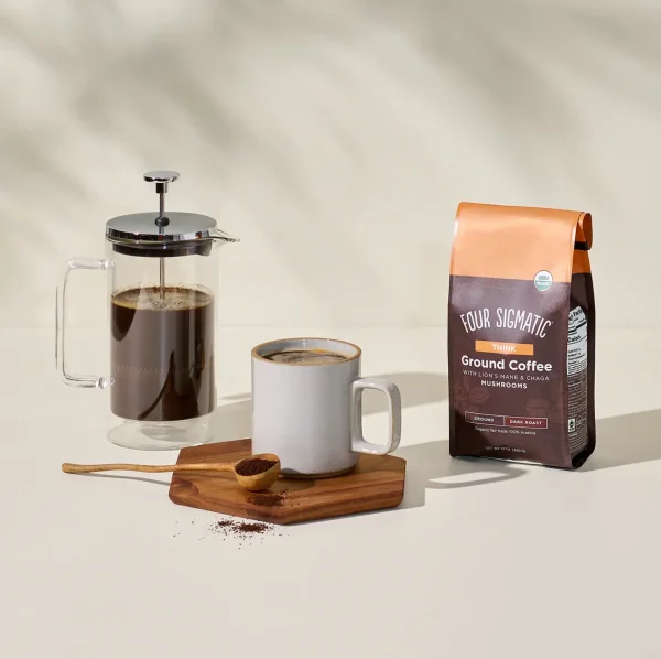 Four Sigmatic Think Mushroom Coffee Lion's Mane Kvernede kaffebønner 8 poser