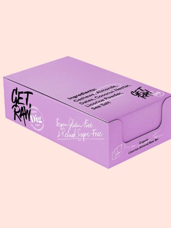 Dig Organic 1804 Get Raw Licorice Almond Bar Eske med 12 x 42 g Oh yes