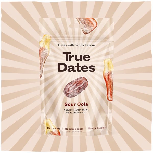 True Dates Sour Cola 100g - Dadler med sur cola smak - 12 poser