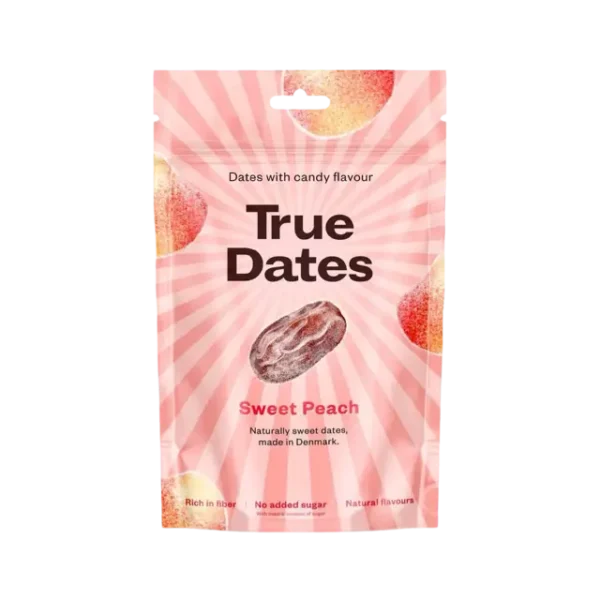 True Dates Sweet Peach 100g - Dadler med Ferskensmak - 12 Poser