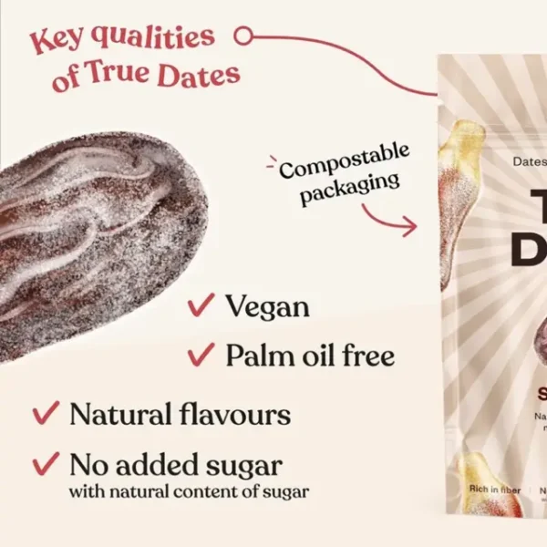 True Dates Sweet Peach 100g - Dadler med Ferskensmak - 12 Poser